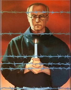 An illustration of Kolbe while in Auschwitz (The cover page of Maximilian Kolbe book ())